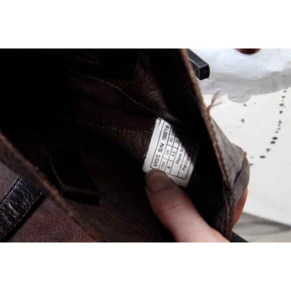 UGG cassis western boots leather distressed pull on womens sz 6 - Picture 10 of 10